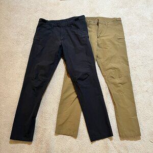 Lot of 2 Ten Thousand Pant Men 32x29 Yellow Gray Utility Performance Adjustable